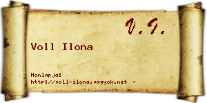 Voll Ilona névjegykártya